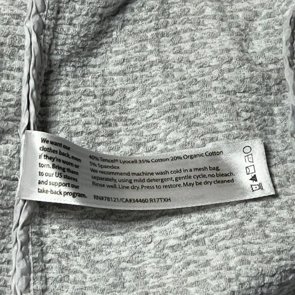 Eileen Fisher Womens Gray Textured Long Jacket Snap Front Large‎ Cardigan Blazer